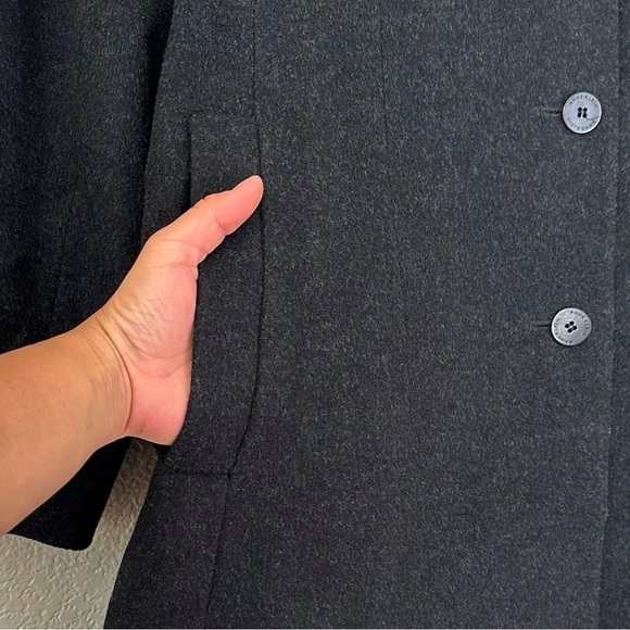 Anne Klein 100% Wool Black Single Breasted Women's Coat, Size 14 - Picture 5 of 13